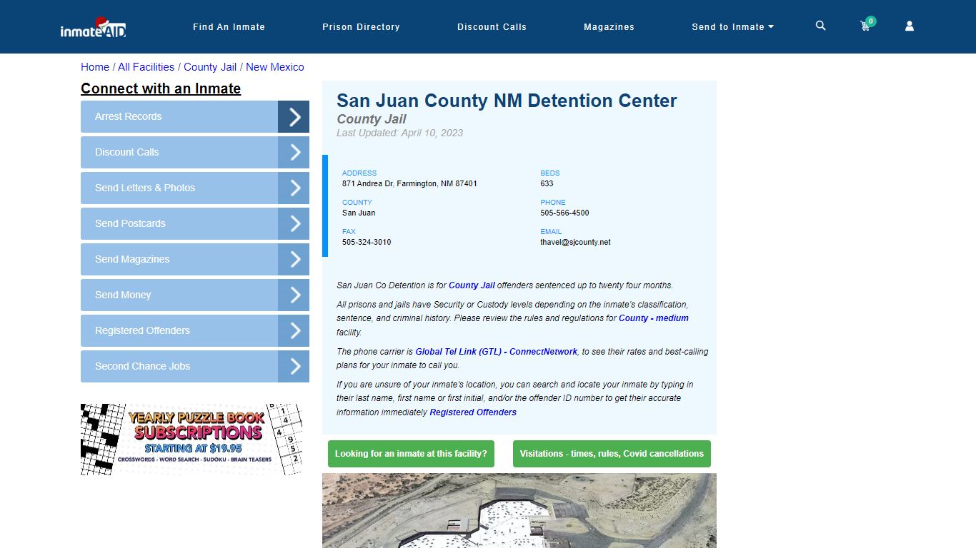 San Juan County NM Detention Center - Inmate Locator - Farmington, NM